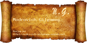 Modrovich Gilgames névjegykártya